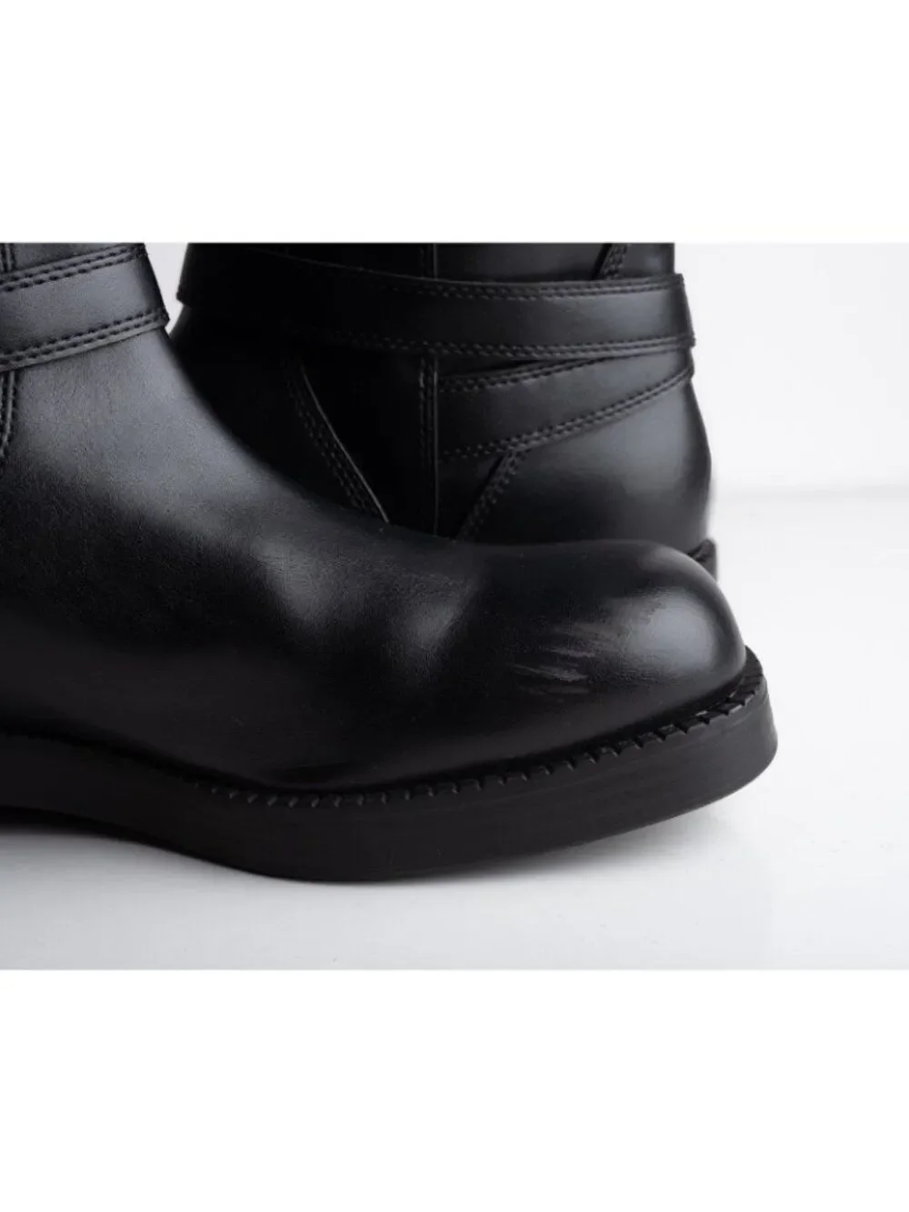 Zara Womens Riding Boots faux leather knee high Black US 10 EU 41 NWD 1012/410